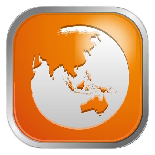 Ícone de globo laranja Desenho PNG