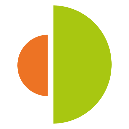 Orange grüne Kreistabelle PNG-Design