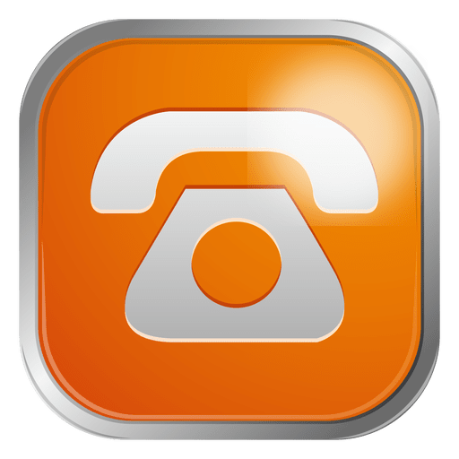 Orange telephone icon PNG Design