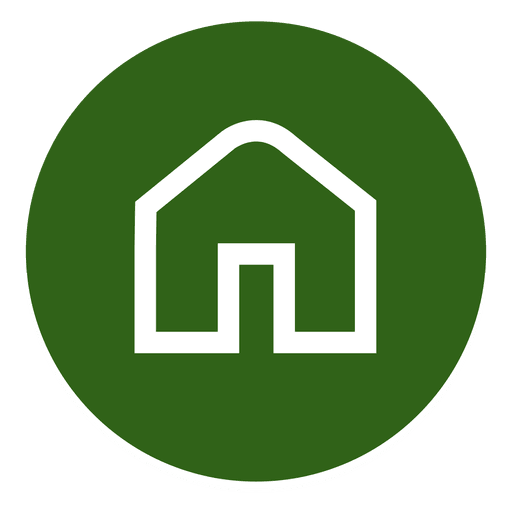 Outlined house round icon