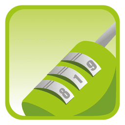 Padlock square button PNG Design