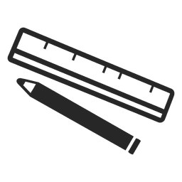 Icono de regla de lápiz Diseño PNG