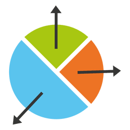 Flecha de gráfico circular Diseño PNG
