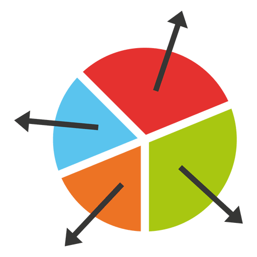 Pie chart with arrows PNG Design