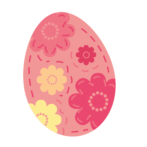 Pink floral easter egg