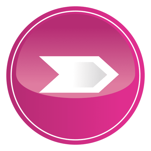 Botão de seta redondo rosa Desenho PNG