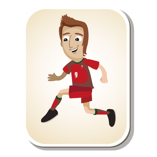 Desenho animado do jogador de futebol de Portugal
