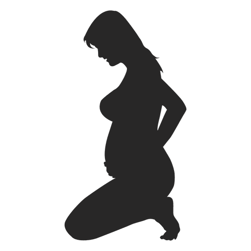 Señora embarazada sentada 5 Diseño PNG