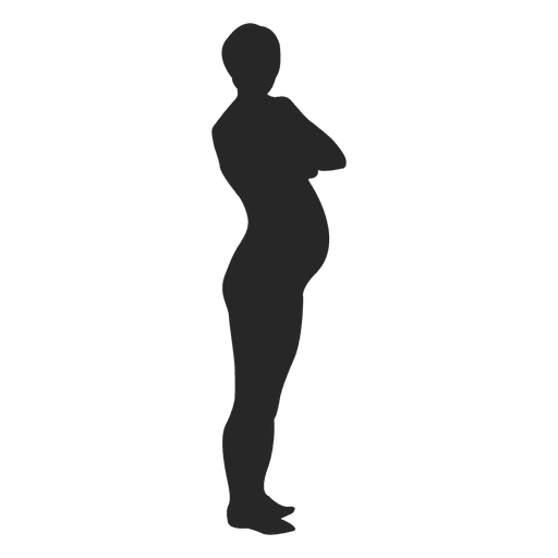 Pregnant woman waiting silhouette PNG Design