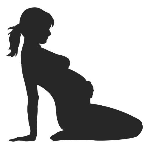 Mujer embarazada sentar espalda Diseño PNG
