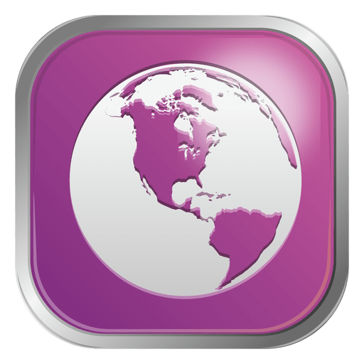 Purple globe icon PNG Design