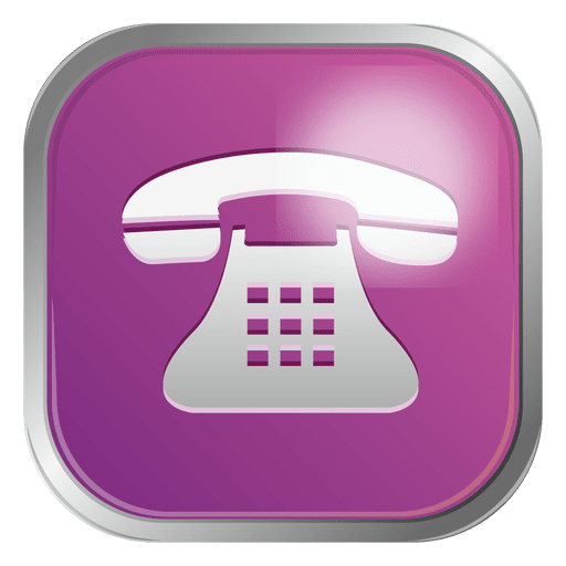 Purple telephone icon PNG Design