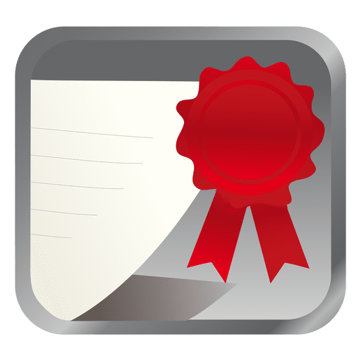 Red badge square icon PNG Design