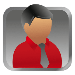 Avatar cuadrado rojo empresario Diseño PNG