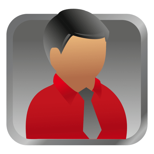 Red businessman square avatar PNG Design