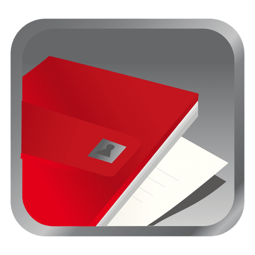 Red file square icon PNG Design