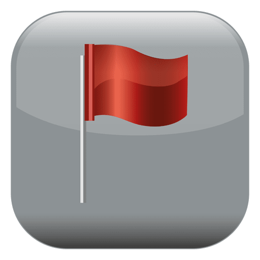 Quadratisches Symbol der roten Flagge PNG-Design