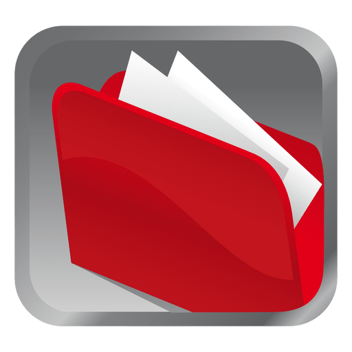 Red folder square icon PNG Design
