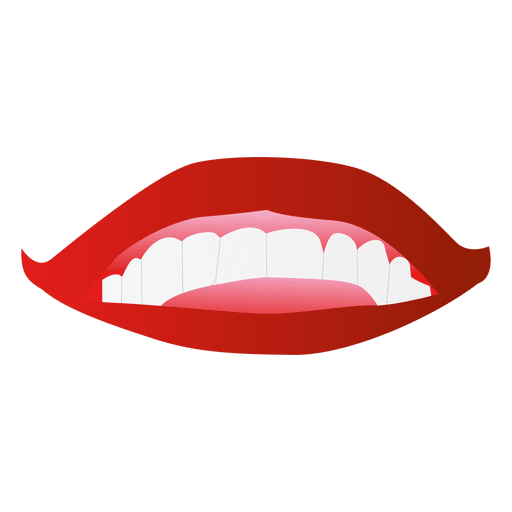 Red girls lips cartoon PNG Design