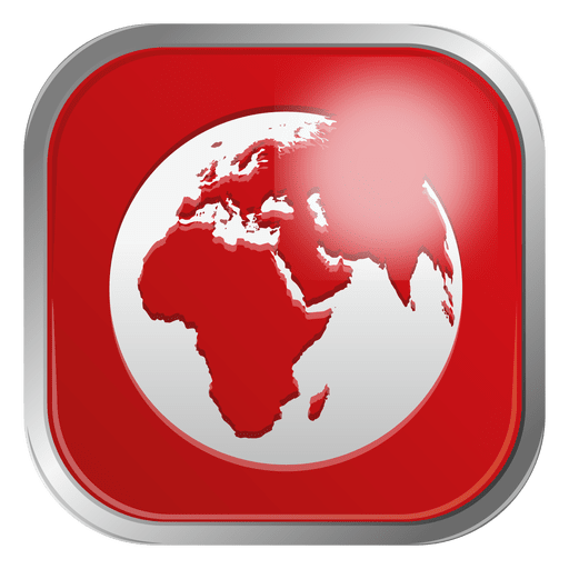 Red globe icon PNG Design