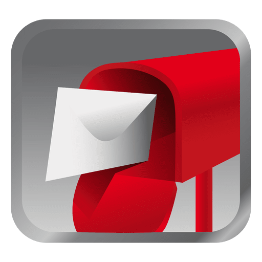 Ícone de caixa de mensagem vermelha Desenho PNG