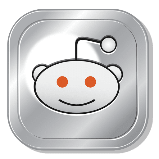 Botón metálico Reddit Diseño PNG