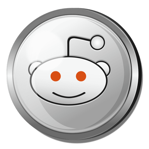 Reddit round metal button PNG Design