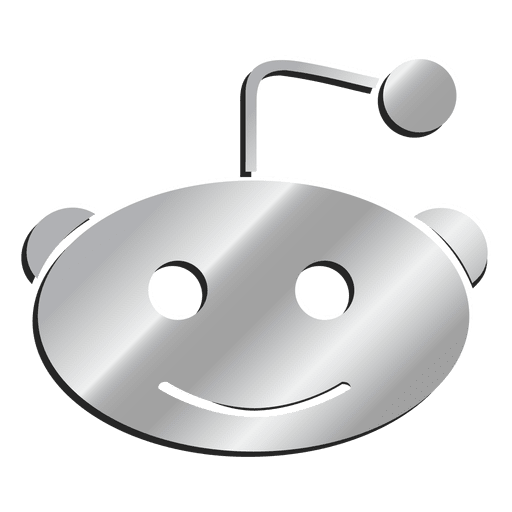 3D Reddit silver icon PNG Design