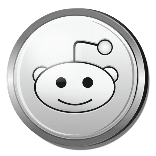 Reddit silver icon PNG Design
