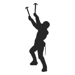 Silueta de escalada en roca Diseño PNG