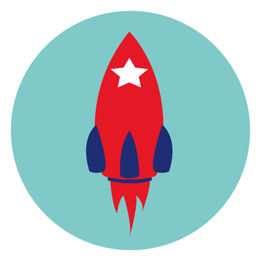 Icono de cohete redondo Diseño PNG