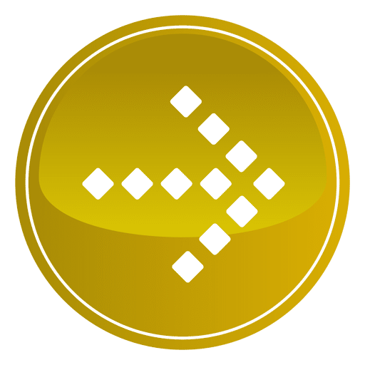 Round pixilated arrow button PNG Design