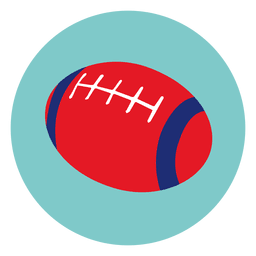 Ícone redondo da bola de rugby Desenho PNG