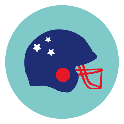 Rugby helmet round icon