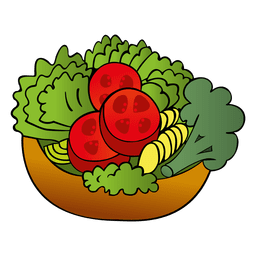 Colorful salad cartoon PNG Design