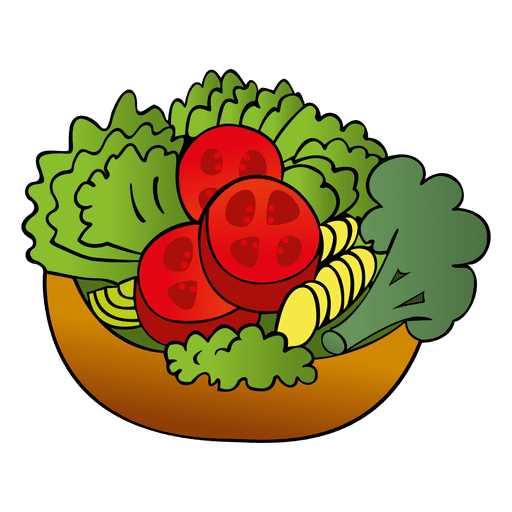 Desenhos animados de salada colorida Desenho PNG
