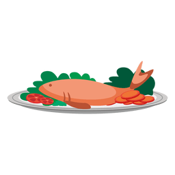 Plato de salmón Diseño PNG