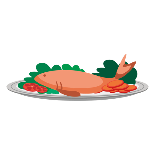 Salmon dish PNG Design