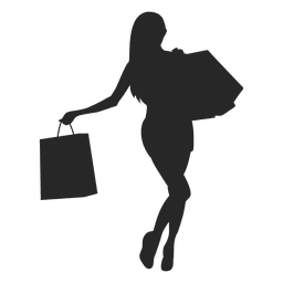 Chica de compras posar Diseño PNG