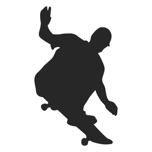 Skateboard jumping silhouette 2