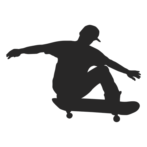 Silhueta de homem andando de skate Desenho PNG