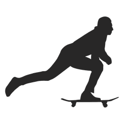 Man pushing skateboard silhouette PNG Design