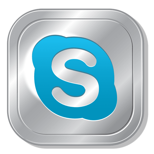 Botón metálico Skype Diseño PNG