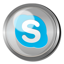 Botón redondo de metal Skype