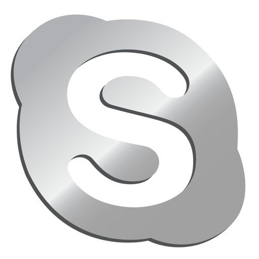 Skype icono plateado Diseño PNG