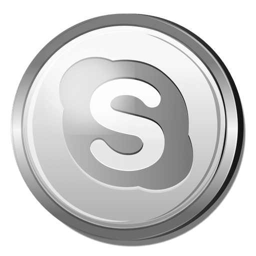 3D Skype silver icon PNG Design