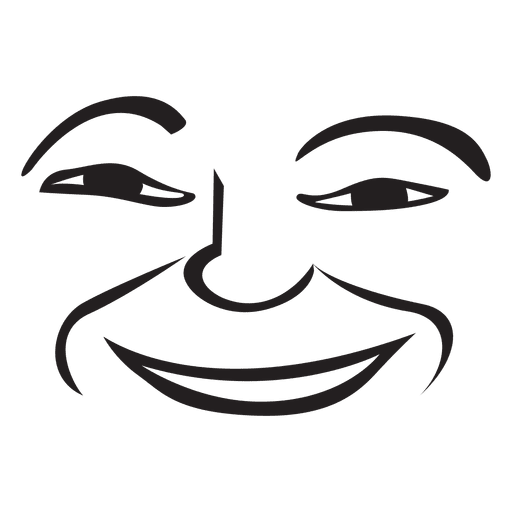 Smile hand drawn emoticon PNG Design