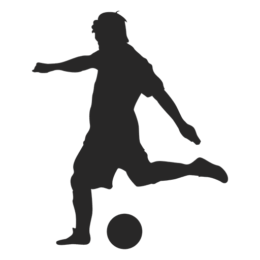 Download Soccer player kicking ball in gray - Transparent PNG & SVG vector file