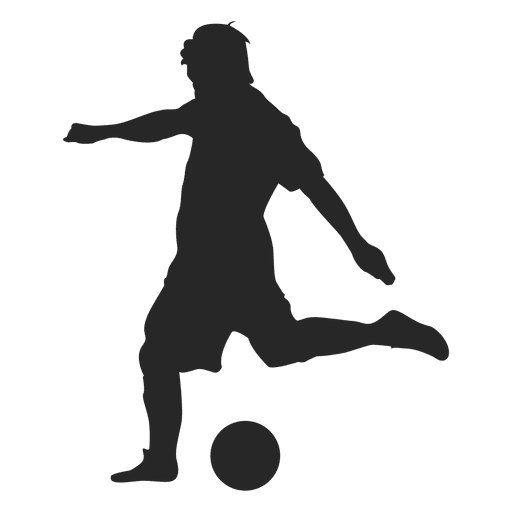 Soccer player kicking ball in gray PNG Design
