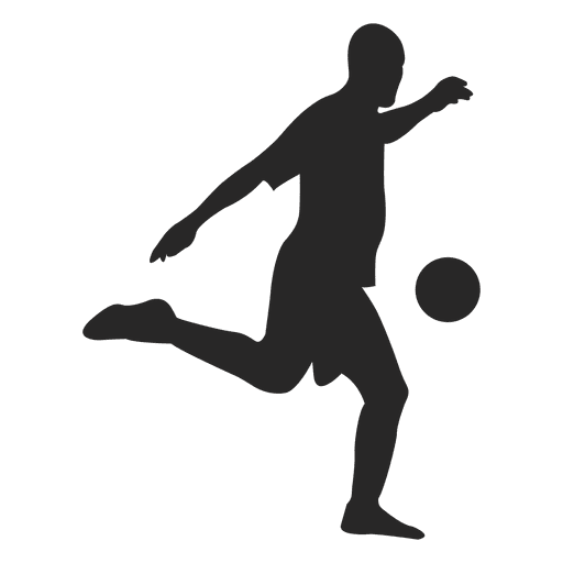 Jugador de f?tbol pateando la pelota 3 Diseño PNG